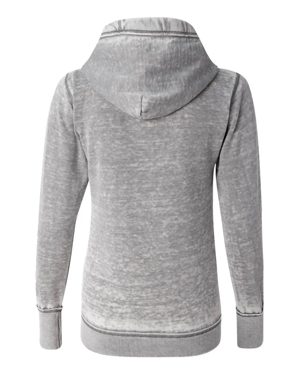 J. America 8913 Women’s Zen Fleece Full-zip Hooded Sweatshirt - Cement - Gray / Xs