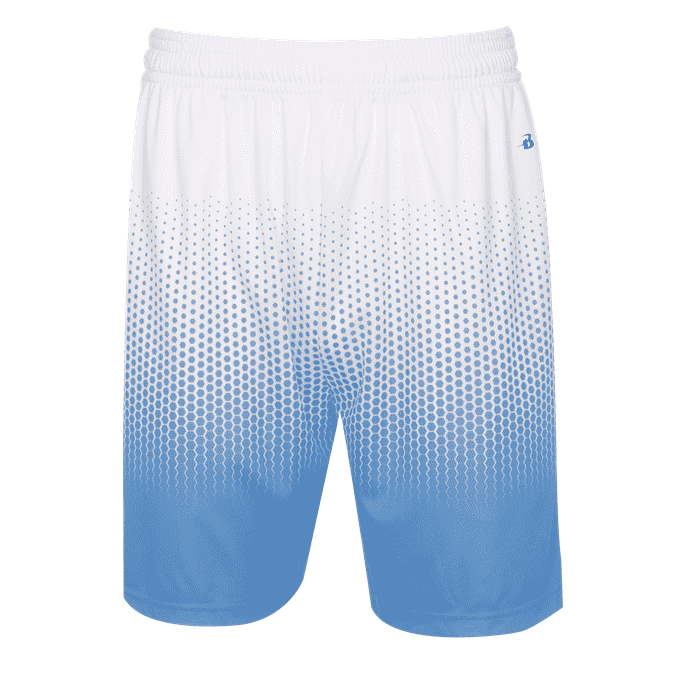 Badger Sport 4221 Hex 2.0 Short - Columbia Blue White - HIT a Double - 1