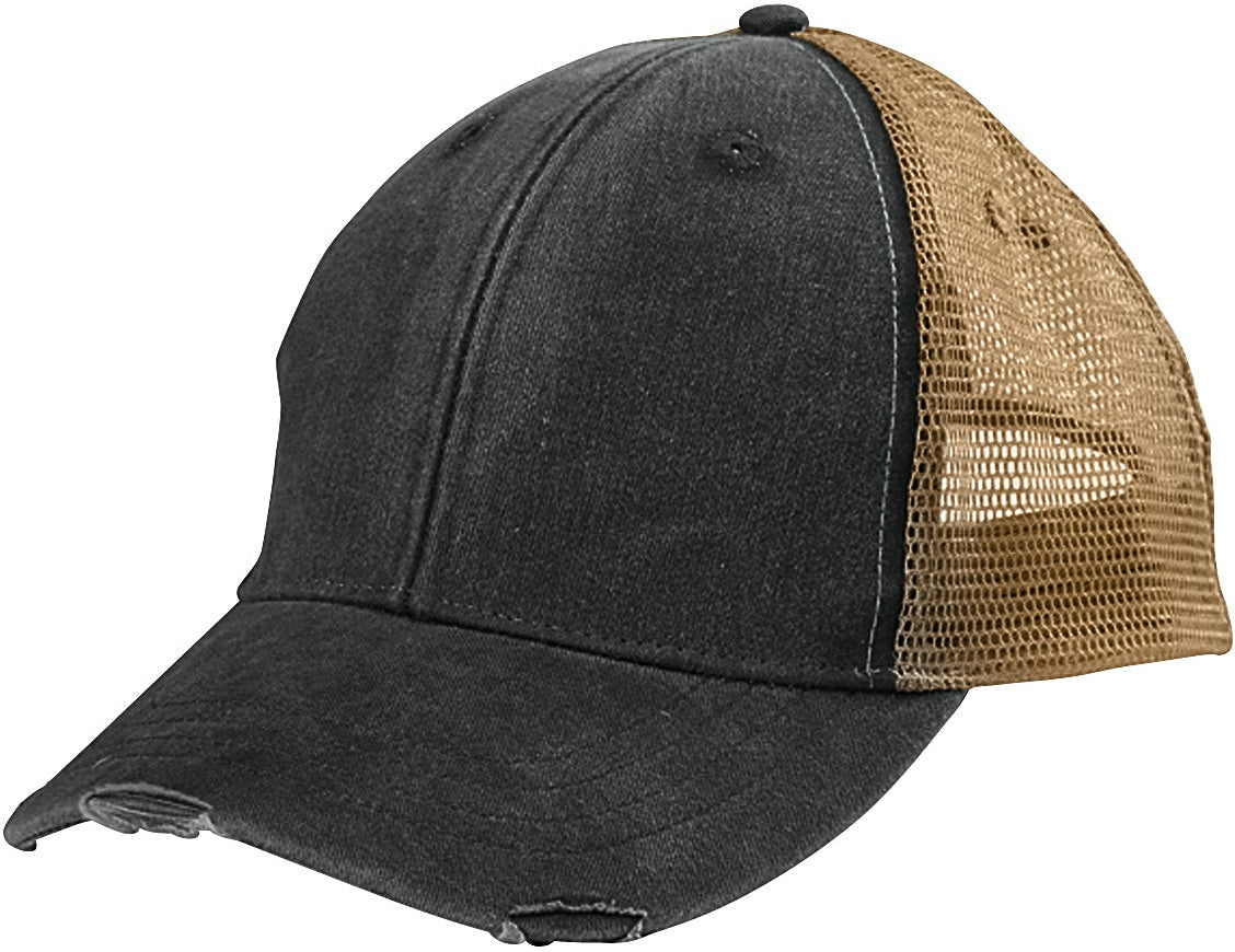 Adams Headwear OL102 Ollie Distressed Cap - Black  Mustard  Tan