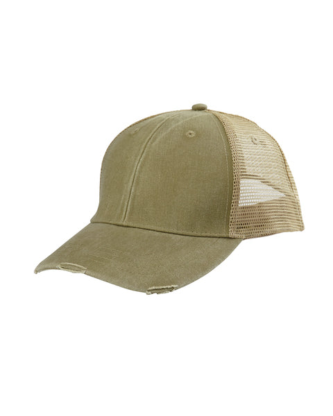 Adams Headwear OL102 Ollie Distressed Cap - Khaki  Tan