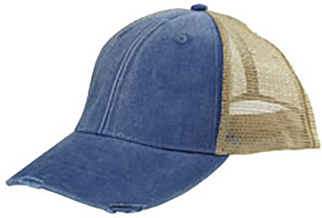 Adams Headwear OL102 Ollie Distressed Cap - Royal  Tan