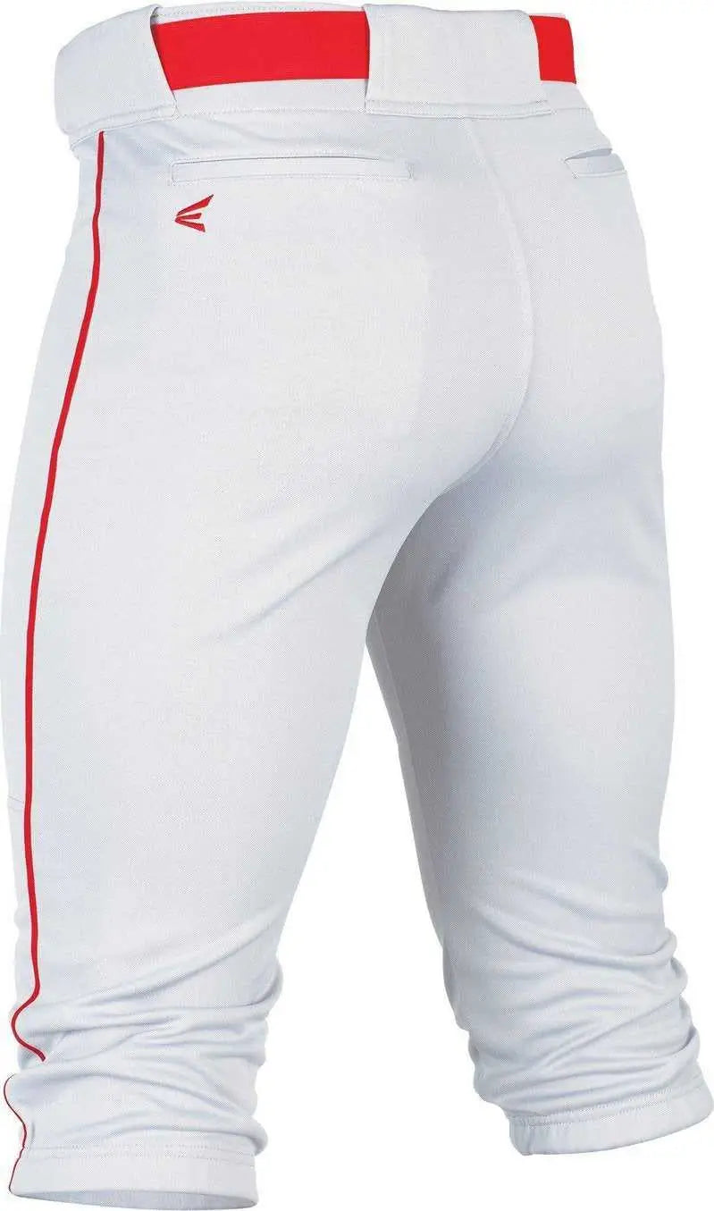 Easton Rival+ Piped Youth Knicker Baseball Pant - White Red