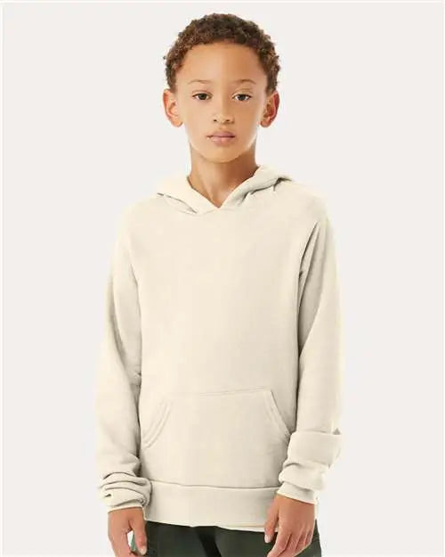 Bella + Canvas 3719y Youth Sponge Fleece Hoodie - Natural