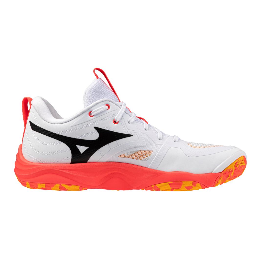 Mizuno Wave Momentum Elite Unisex Volleyball Shoe - White Fiery Coral
