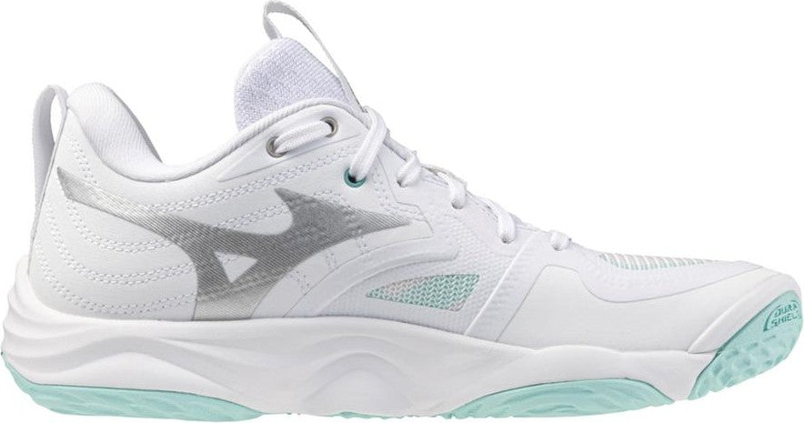 Mizuno Wave Momentum 4 Elite Women's Volleyball Shoe - White Blue Tint