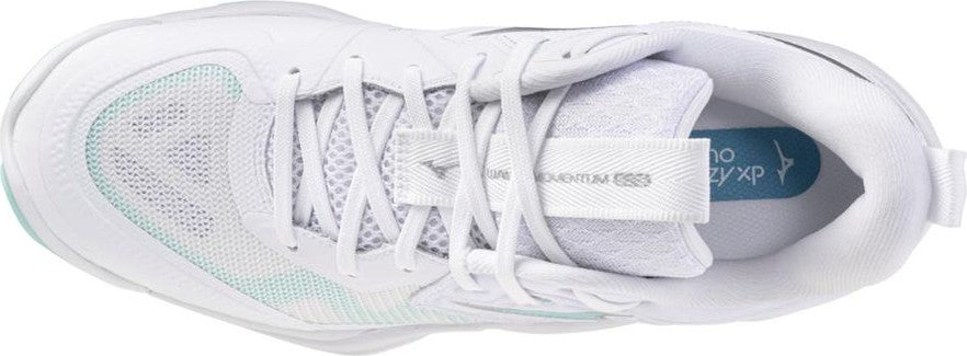 Mizuno Wave Momentum 4 Elite Women's Volleyball Shoe - White Blue Tint