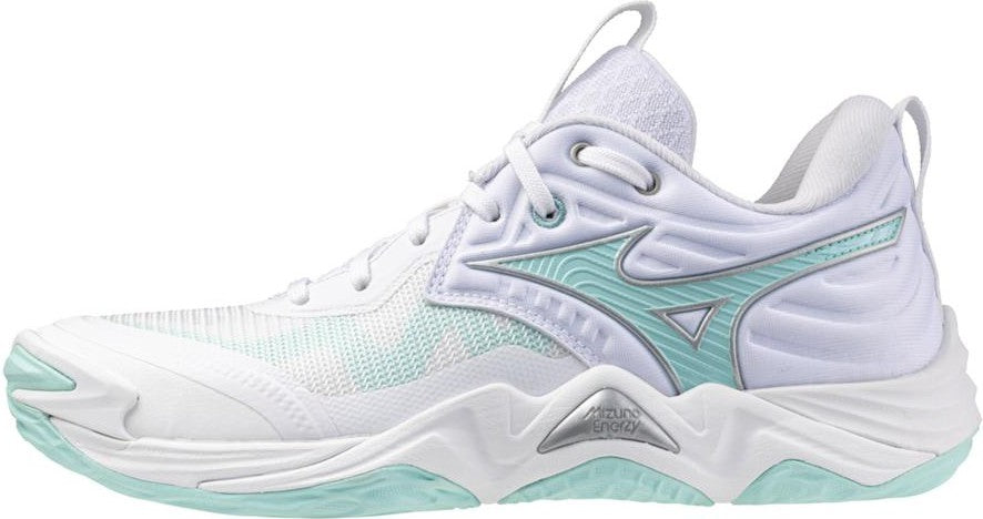 Mizuno Wave Momentum 4 Elite Women's Volleyball Shoe - White Blue Tint