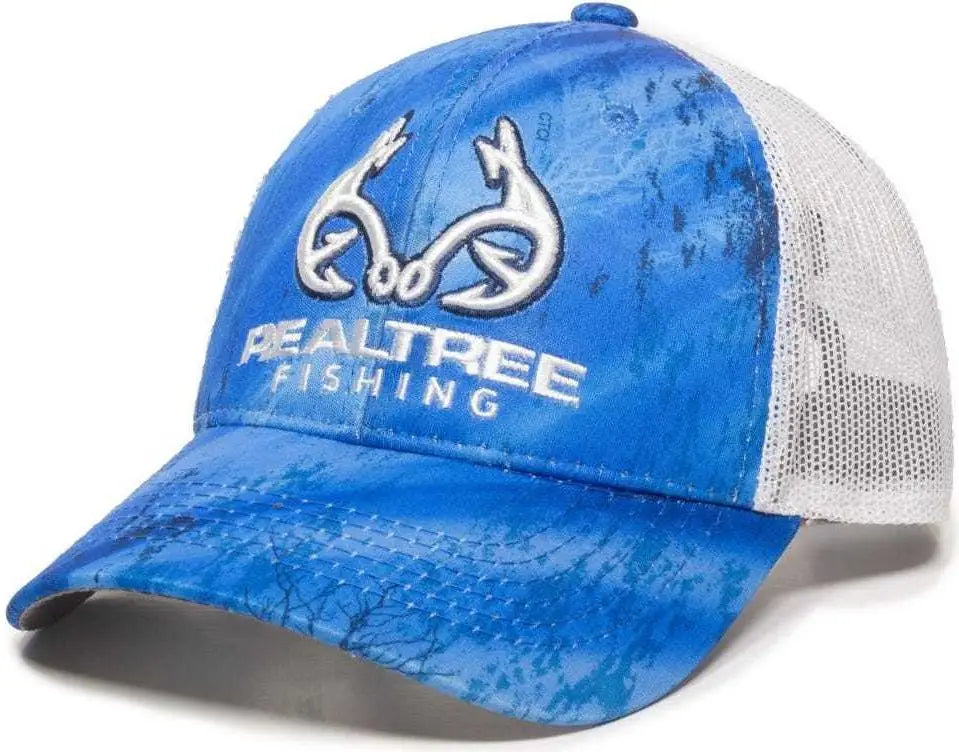 Oc Sports Rt06a Adjustable Mesh Back Cap - Realtree Fishing Light Blue White - Columbia / 6 7/8’’ - 7 1/2’’
