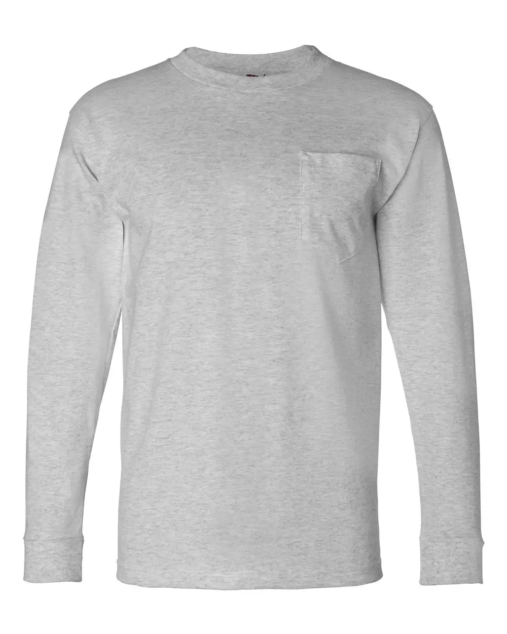 Bayside 8100 Usa-made Long Sleeve Pocket T-shirt - Dark Ash - Gray / s