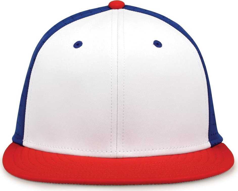 The Game GB998 Perforated GameChanger Cap - White Royal Red - HIT a Double - 2