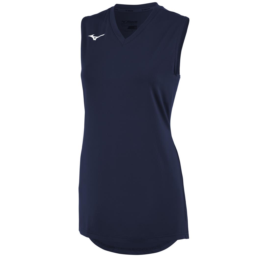 Mizuno Women's Sleeveless V-Neck Volleyball Jersey - Navy