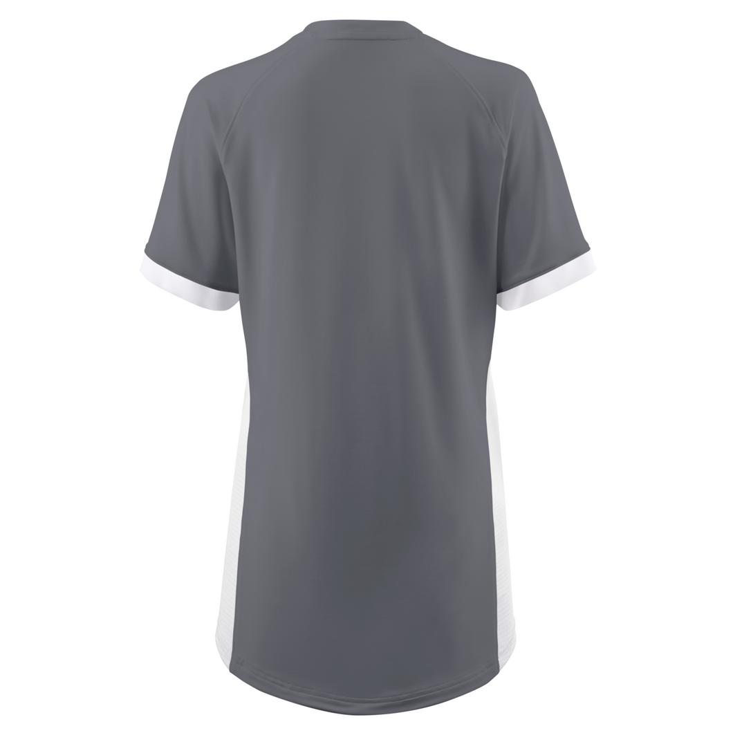 Mizuno Youth Girl's Spike Short Sleeve Volleyball Jersey - Shade-White