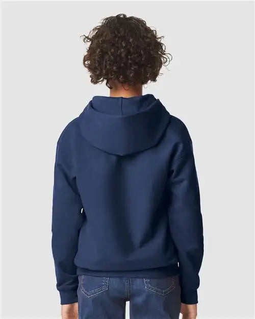 Gildan Sf500b Softstyle® Youth Midweight Hooded Sweatshirt - Navy