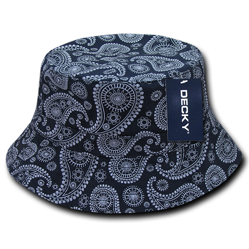 Decky 459 Paisley Bucket Hat - Navy
