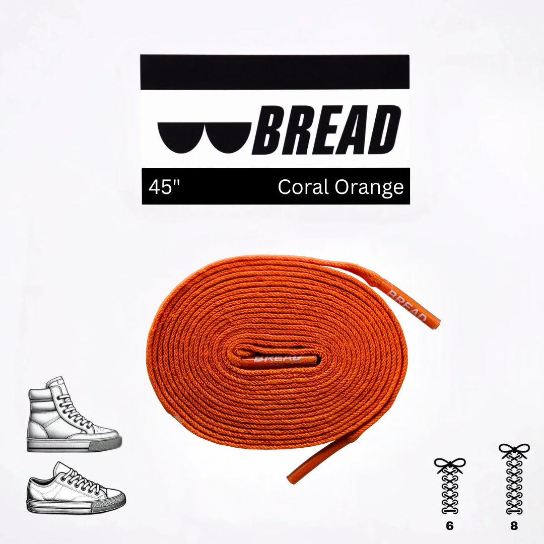Bread Elastic Shoelace - Coral Orange