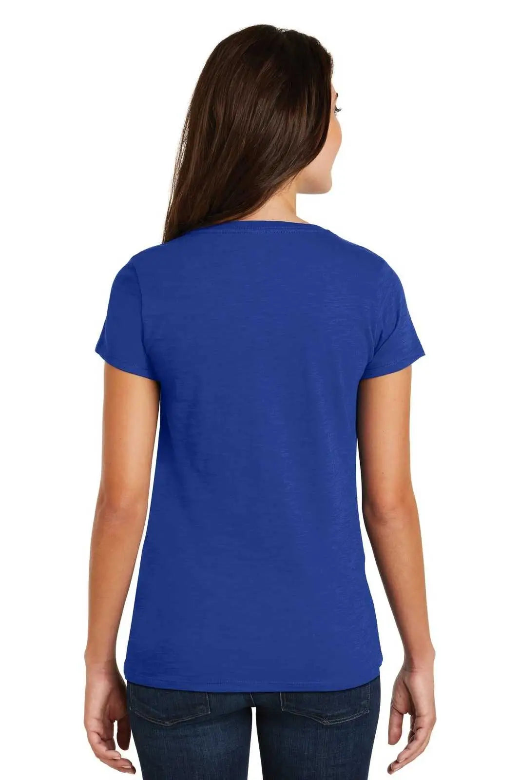 District Dm3501 Women’s Super Slub V-neck Tee - Deep Royal