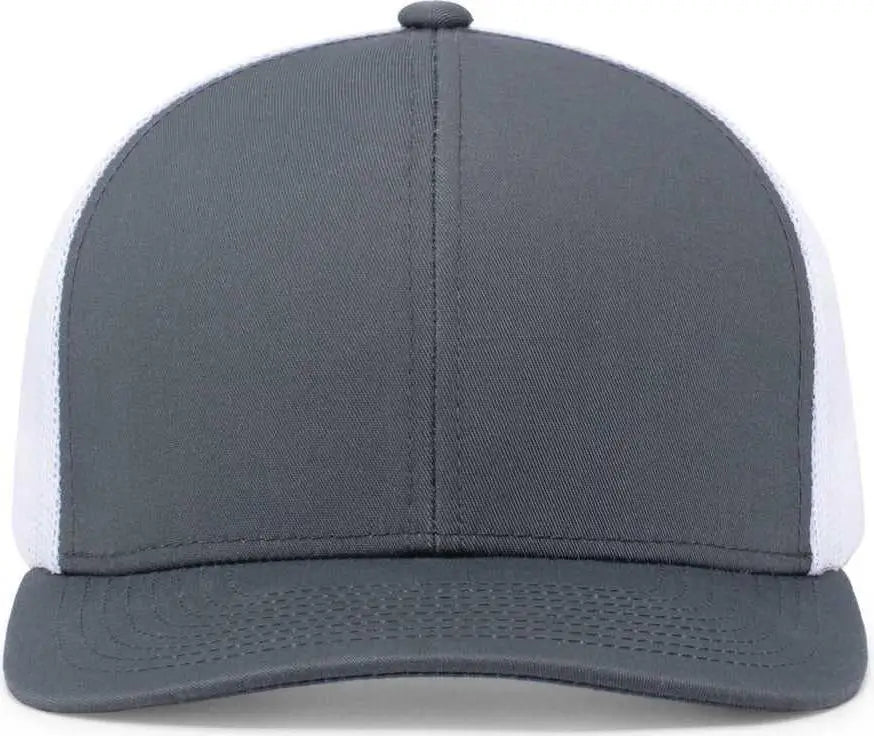 Pacific Headwear 104c Trucker Snapback Cap - Graphite White - Dark Gray / 6 1/2’’ - 7’’