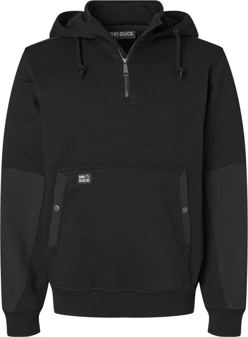 Dri Duck 7349 Mission Quarter-zip Hooded Pullover - Black - s