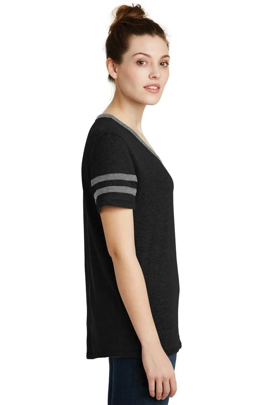 Alternative Aa5058 Women’s Varsity Vintage 50/50 Tee - Black Smoke