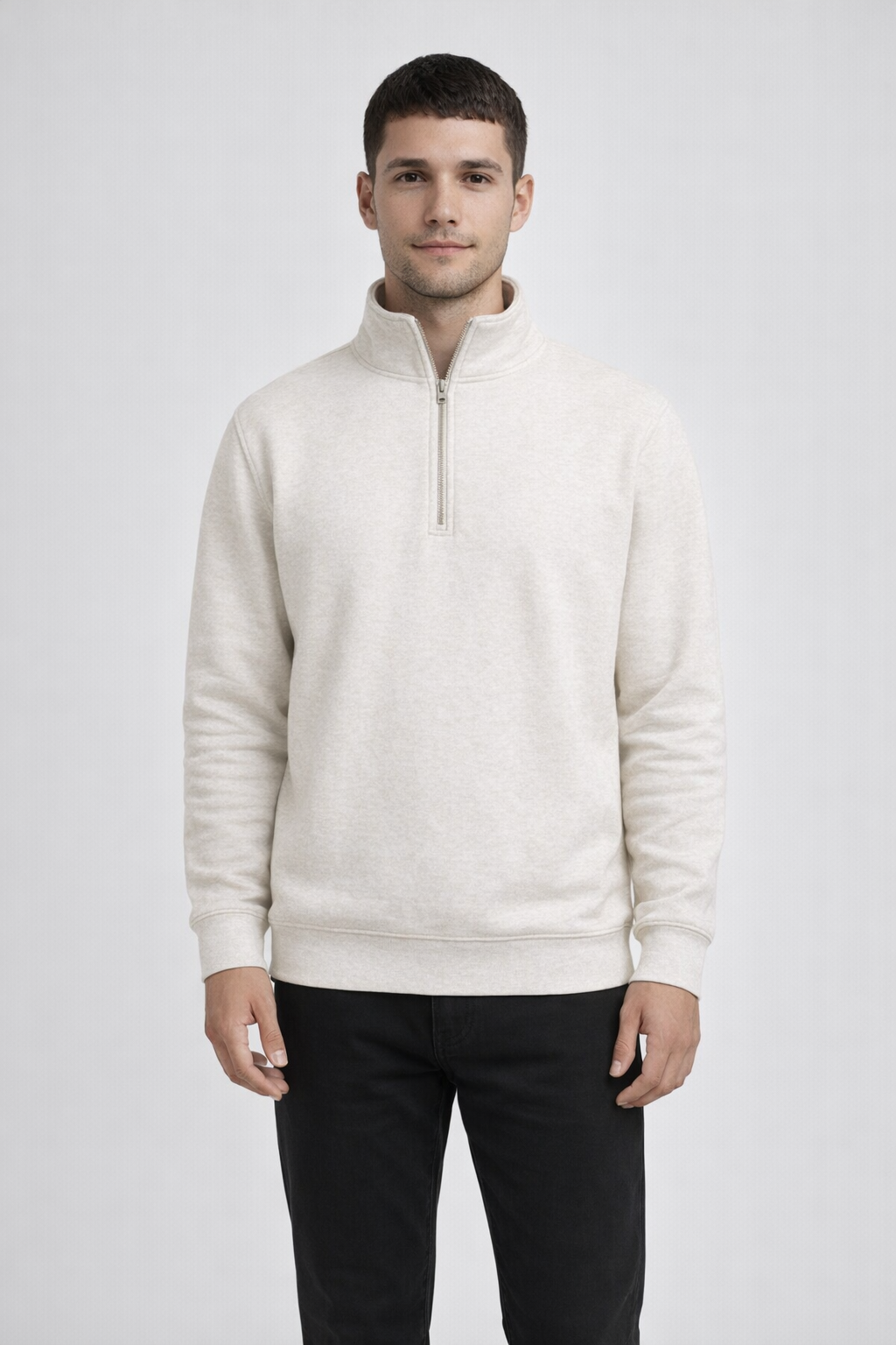 Oatmeal FUNDAMENTAL FLEECE QTR ZIP