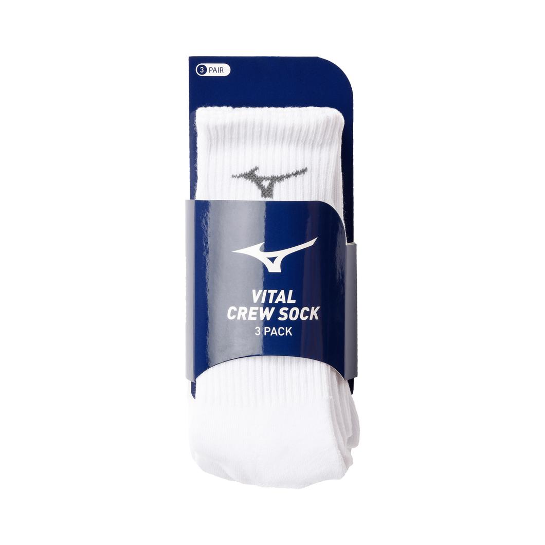 Mizuno Vital Crew Sock 3-Pack - White