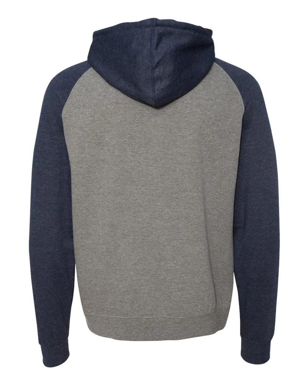 Independent Trading Co. Ind40rp Raglan Hooded Sweatshirt - Gunmetal Heather Classic Navy - Dark Gray / Xs