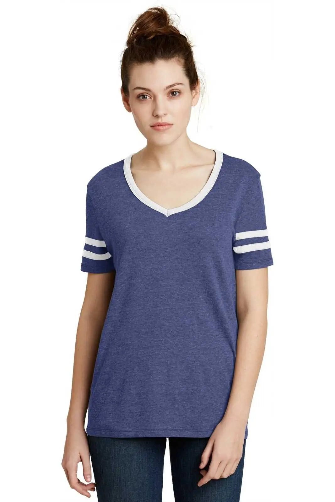 Alternative Aa5058 Women’s Varsity Vintage 50/50 Tee - Royal White