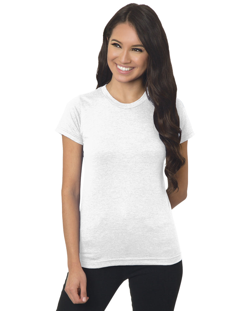 Bayside 4990 Women's USA-Made Fine Jersey T-Shirt - White