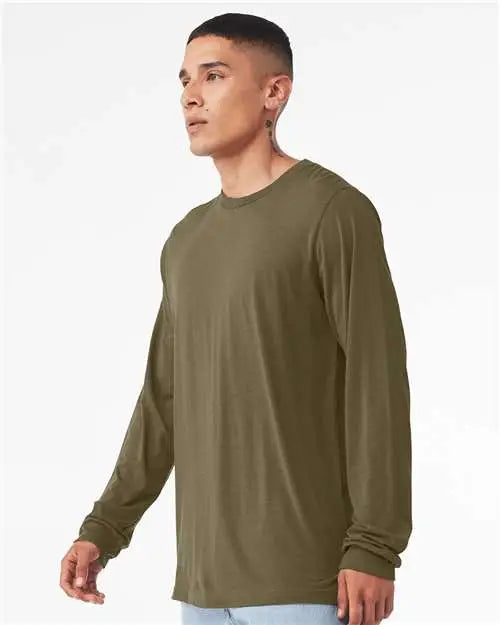 Bella + Canvas 3501cvc Heather Cvc Long Sleeve Tee - Olive
