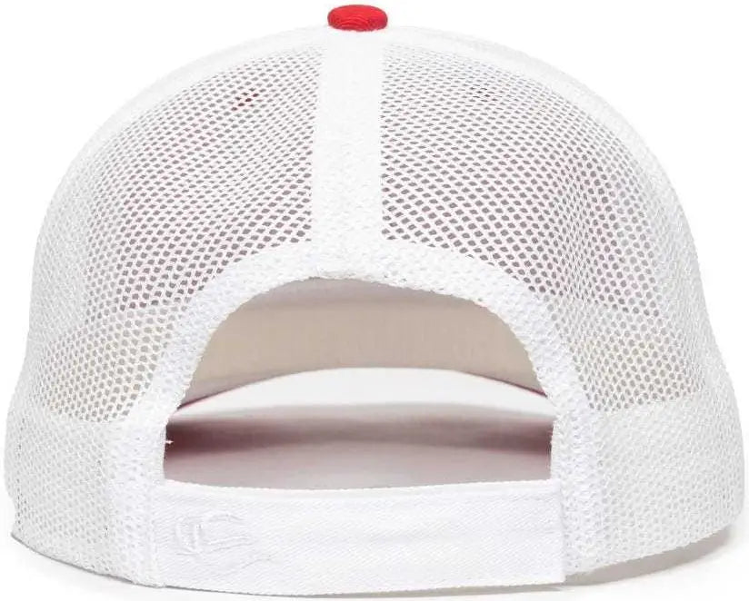 Oc Sports Oc771v Adjustable Mesh Back Cap - Red White - 6 7/8’’ - 7 1/2’’