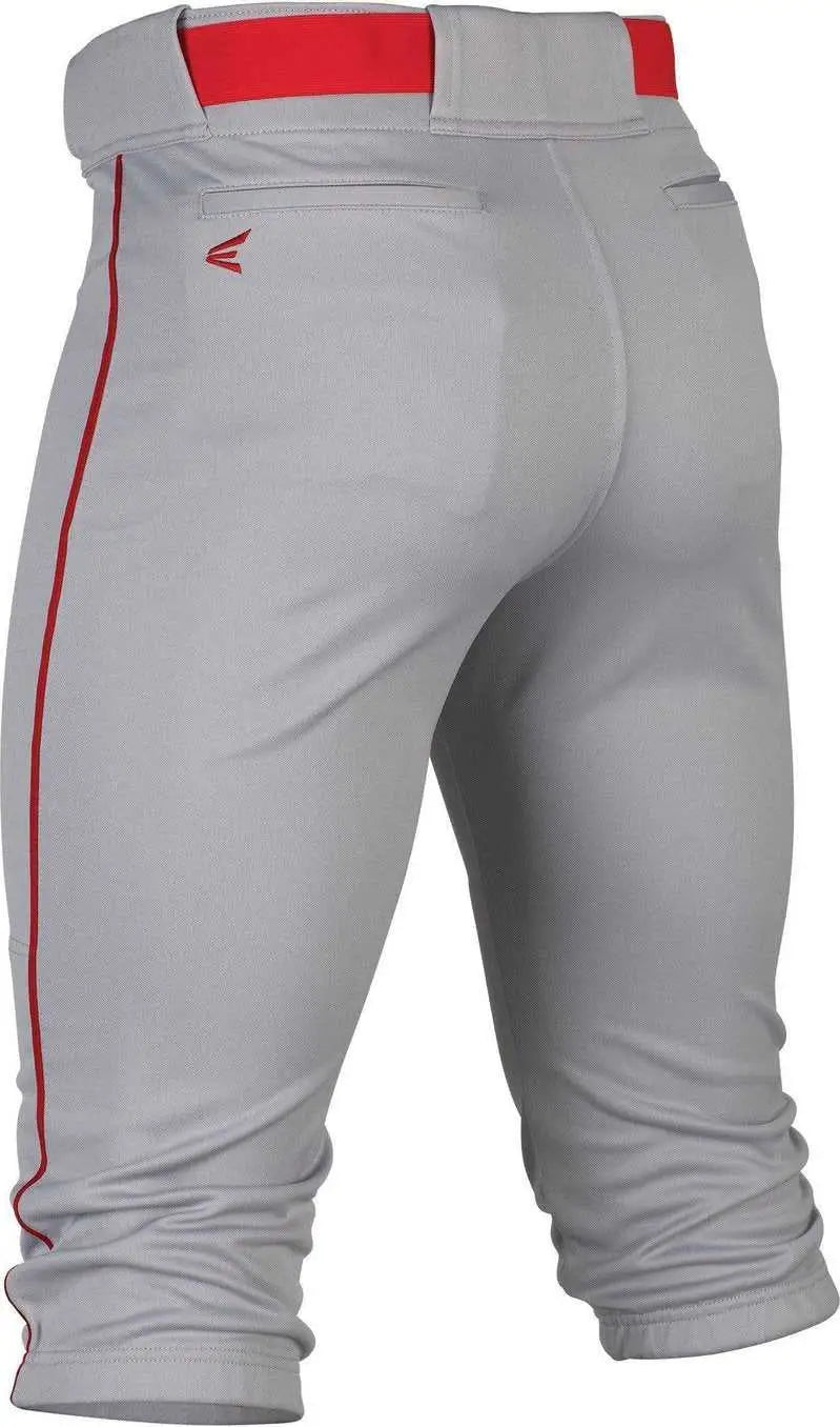 Easton Rival+ Piped Youth Knicker Baseball Pant - Gray Red