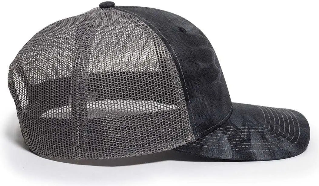 Oc Sports Oc771camo Adjustable Mesh Back Cap - Kryptek Typhon Charcoal - Dark Gray / 6 7/8’’ - 7 1/2’’