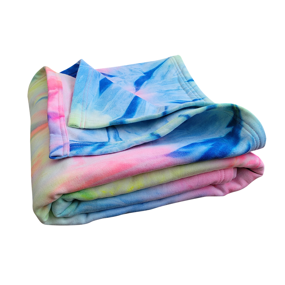 MV Sport 3333 Pro-Weave Fashion Sweatshirt Blanket - Neon Tie Dye Folded