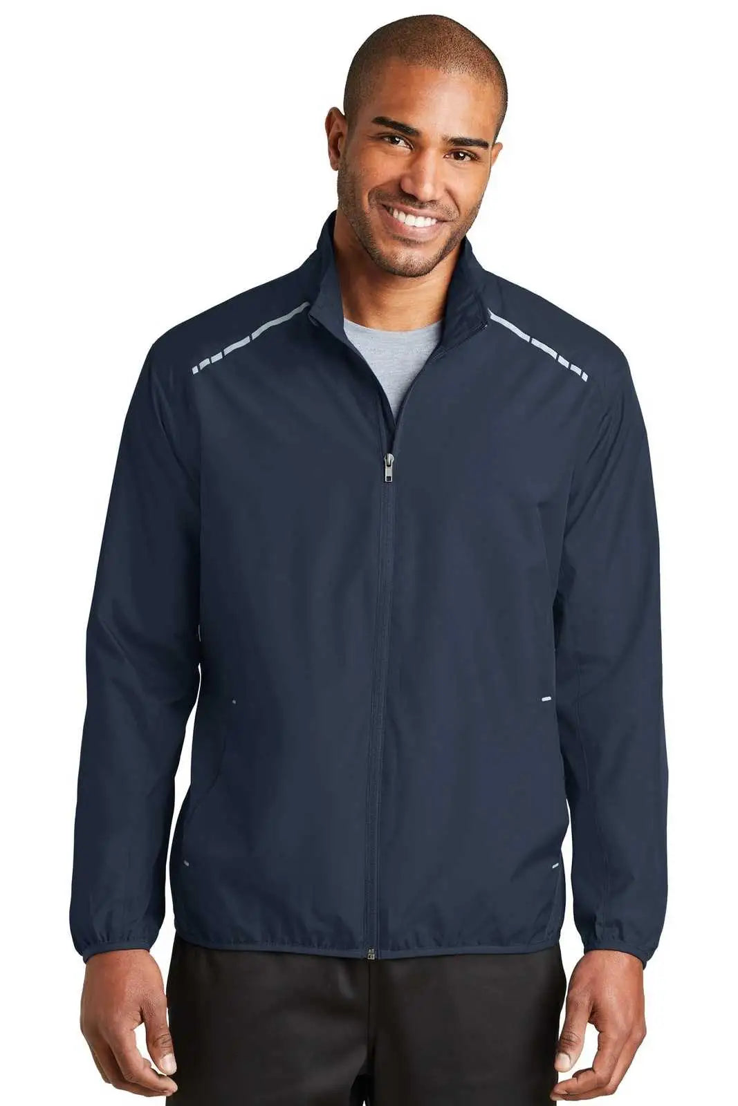 Port Authority J345 Zephyr Reflective Hit Full-zip Jacket - Dress Blue Navy