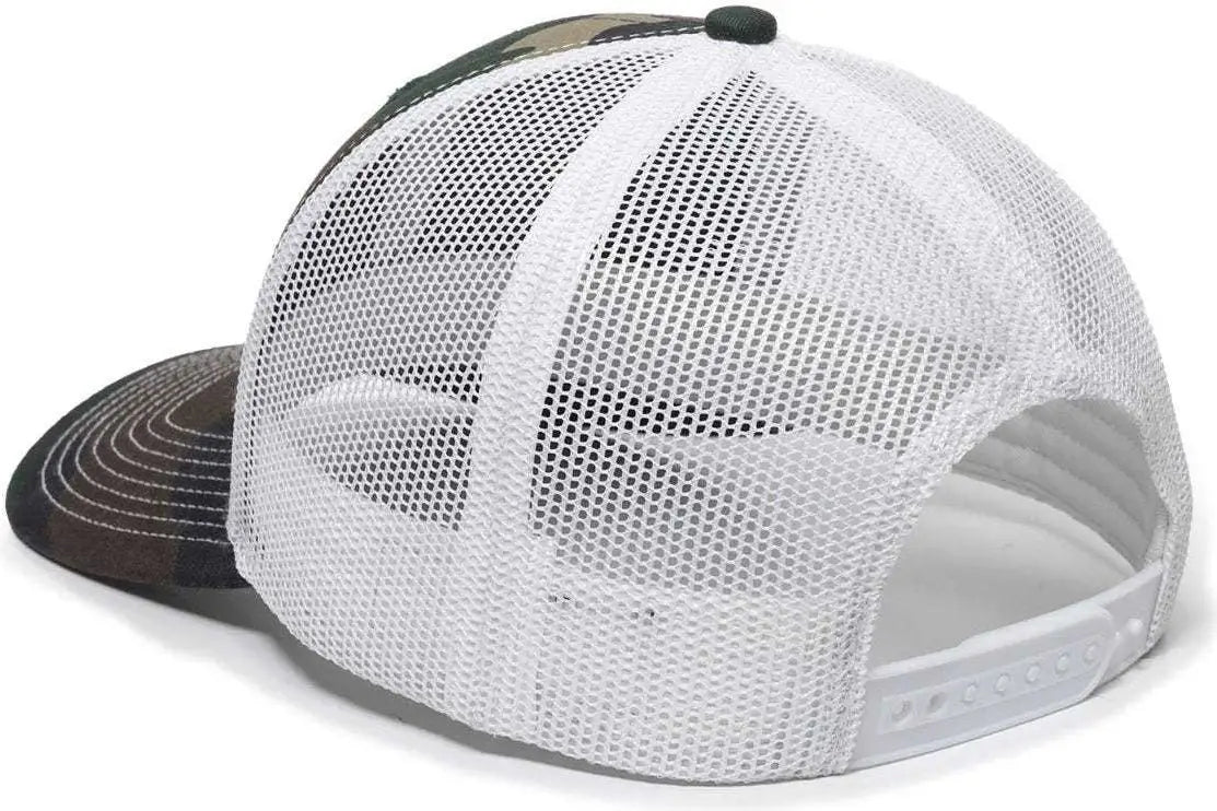 Oc Sports Oc771 Adjustable Mesh Back Cap - Generic Camo White - Green / 6 7/8’’ - 7 1/2’’