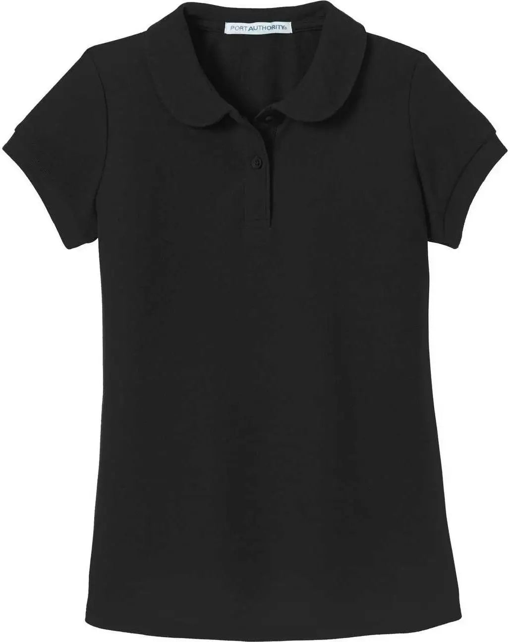 Port Authority Yg503 Girls Silk Touch Peter Pan Collar Polo - Black