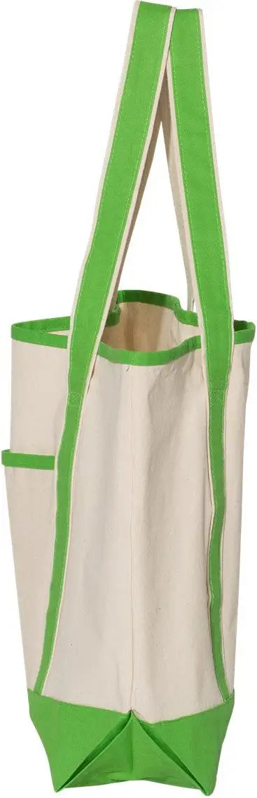Q-tees Q1500 34.6l Large Canvas Deluxe Tote - Natural Lime - one Size Fits Most