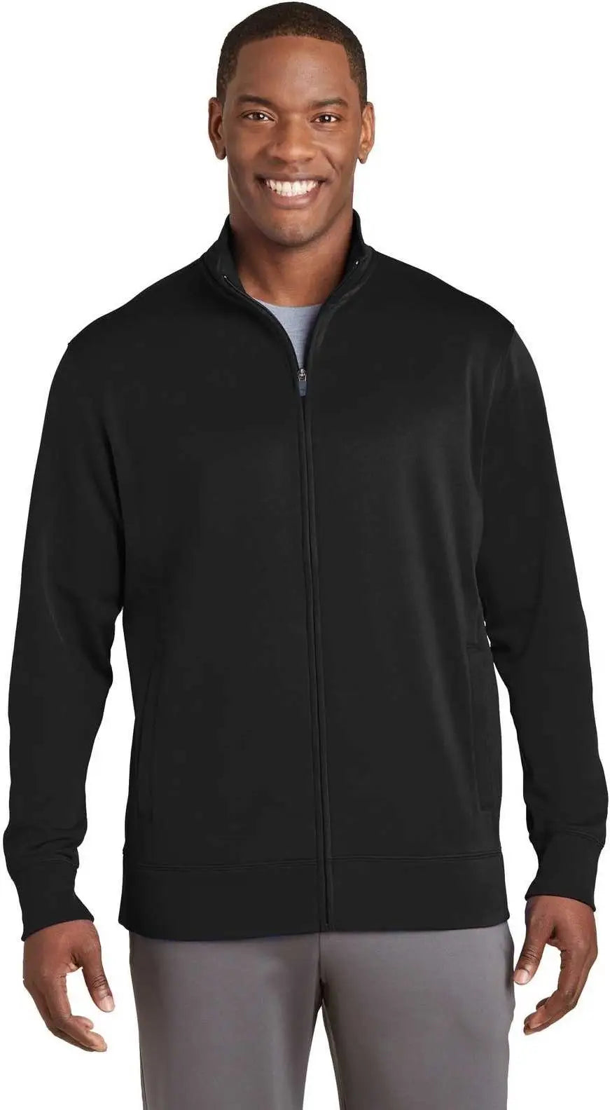 Sport-tek St241 Sport-wick Fleece Full-zip Jacket - Black