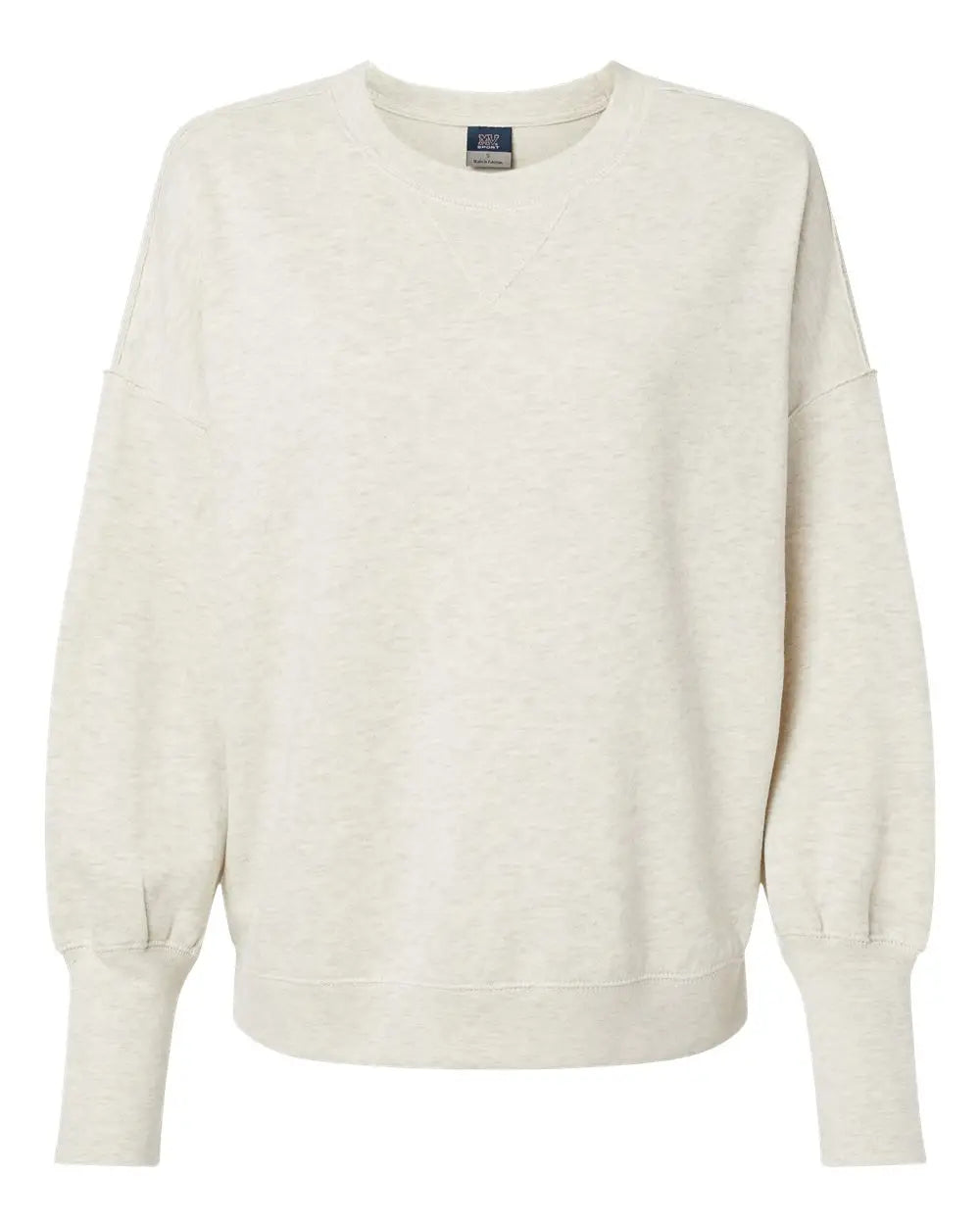Mv Sport W22712 Women’s Sueded Fleece Crewneck Sweatshirt - Oatmeal - Sand / s