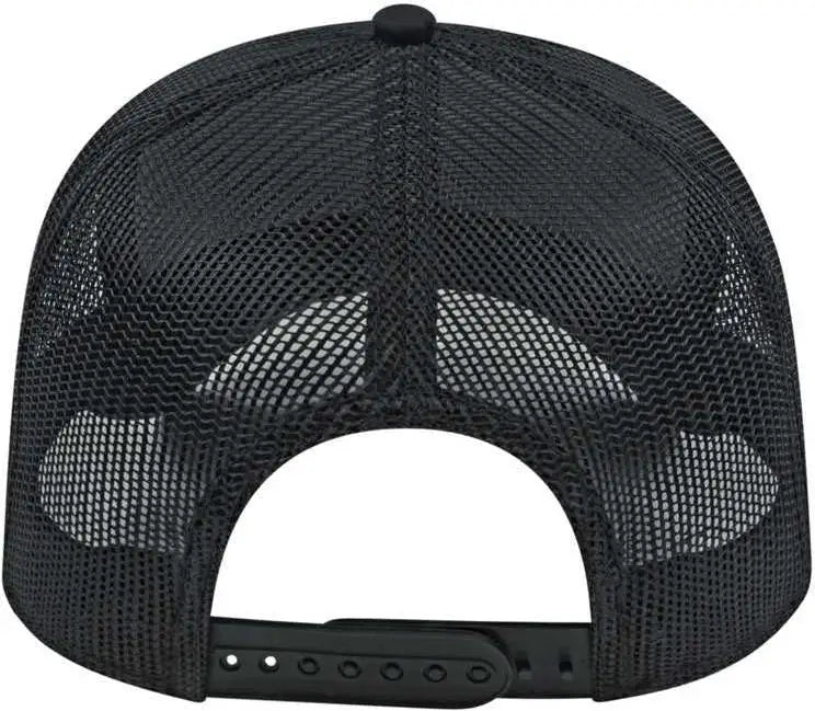 Cap America I3028 Modified Flat Bill with Mesh Back - Black - one Size Fits Most