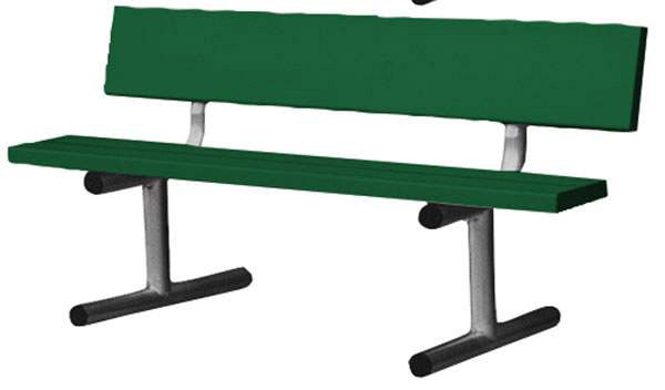 5’ Aluminum Tennis Court Bench (green) - Grn / Os