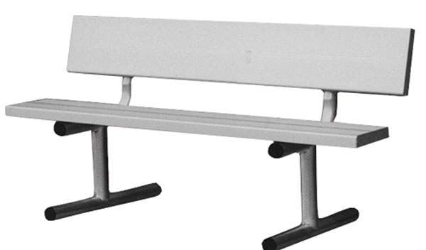 5’ Aluminum Tennis Court Bench (green) - Wht / Os