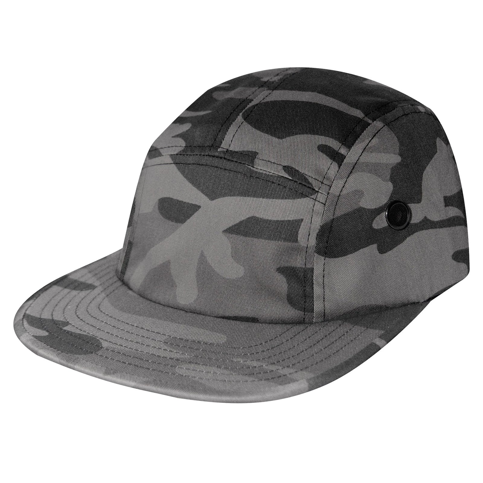 5 Panel Street Cap - Black Camo