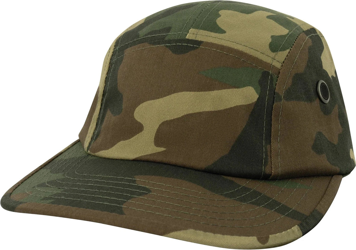 5 Panel Street Cap - Woodland Camo