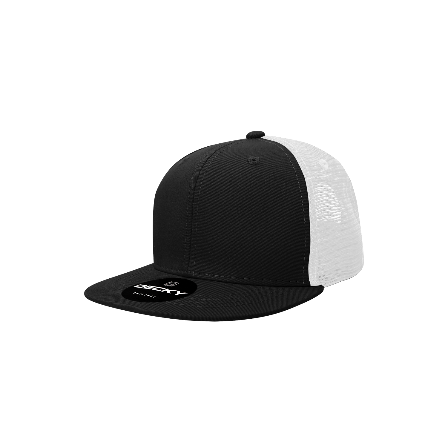 Decky 5010 6 Panel Youth Trucker Cap - Black White