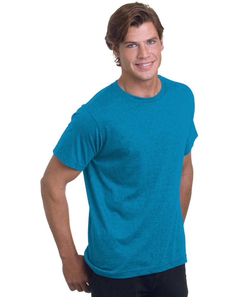 Bayside 5010B USA-Made 50/50 Fine Jersey T-Shirt - 5010 - Heather Turquoise