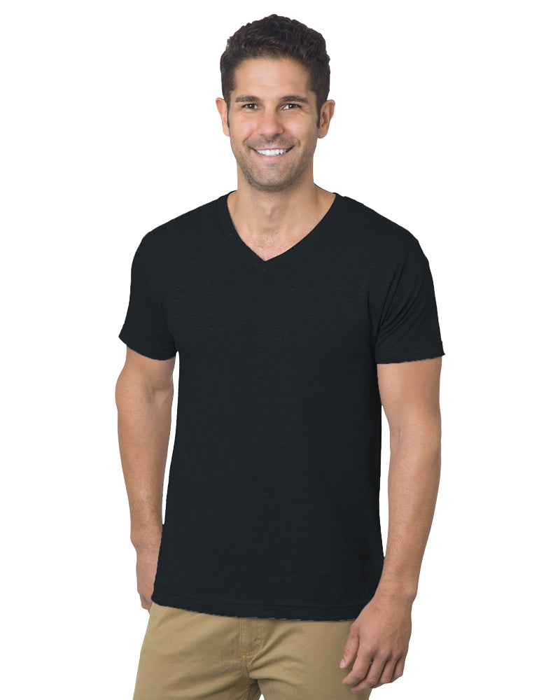 Bayside 5025 USA-Made V-Neck T-Shirt - Black