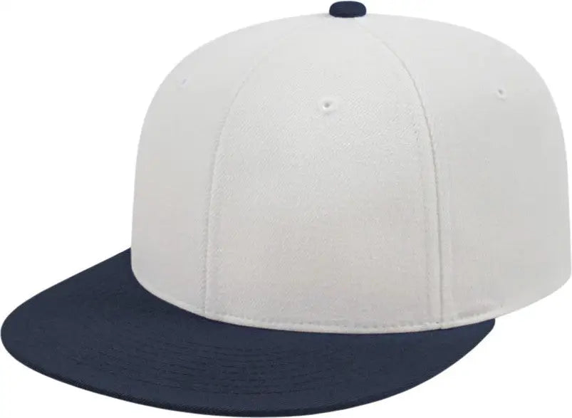 Cap America I8504 Flexfit Wool Blend Performance - White Navy - Xs