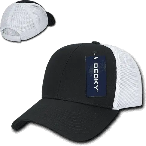 Decky 204 Low Crown Air Mesh Baseball Cap - Black White - one Size Fits Most