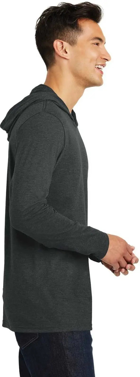 District Dm139 Perfect Tri Long Sleeve Hoodie - Black Frost